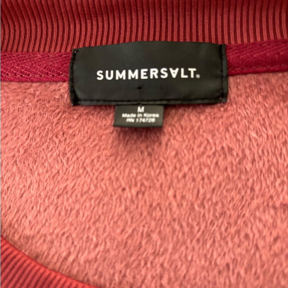 Summersalt The Plush Velour Relaxed Crew SZ Medium Pink 90s Y2K Soft Retro - Picture 3 of 5